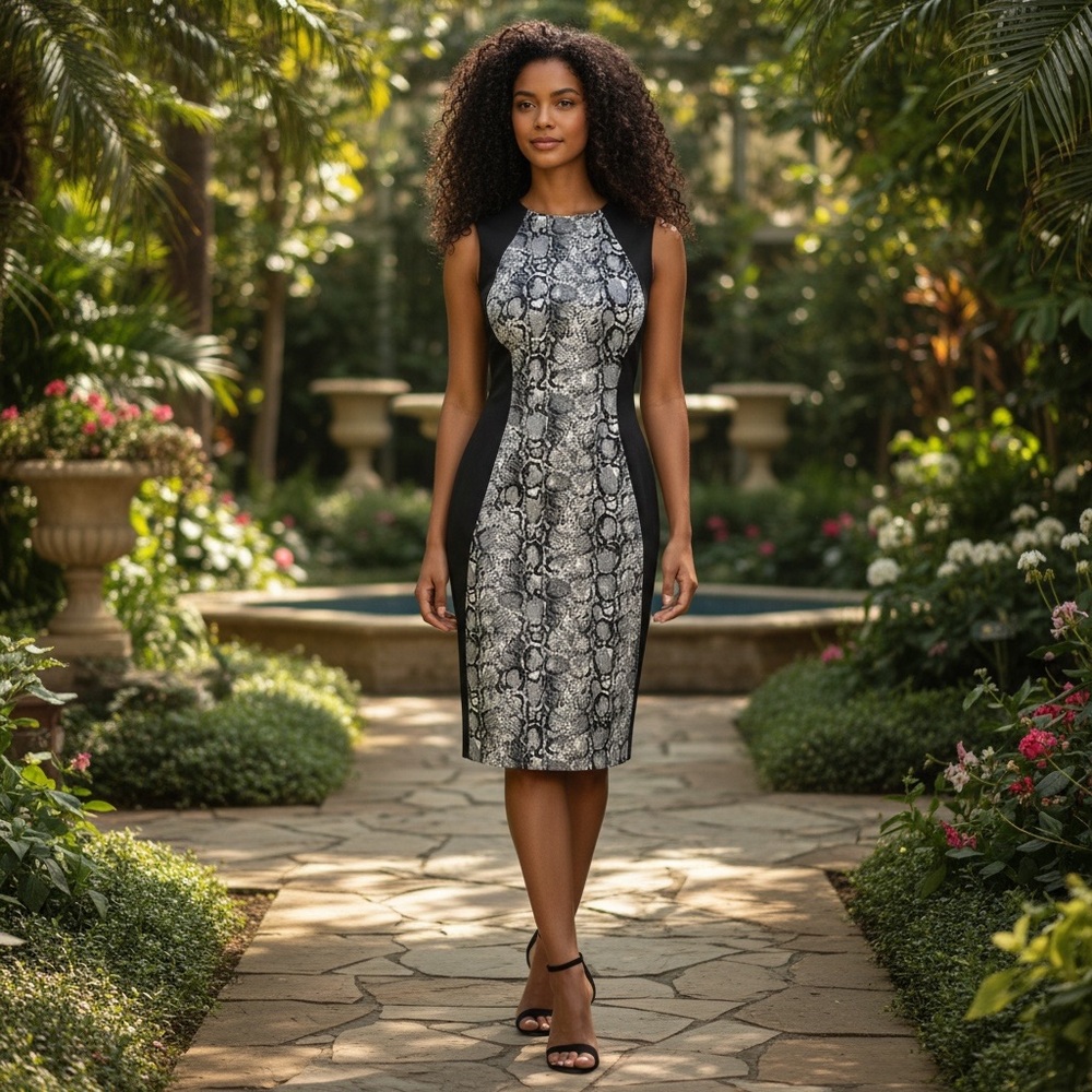 Calvin Klein Python Print Elegant Black and Gray … - image 2